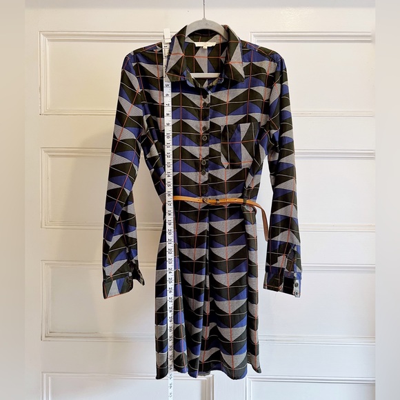 Enzo Belted Patterned Shirtdress Mini Dress - Picture 7 of 7